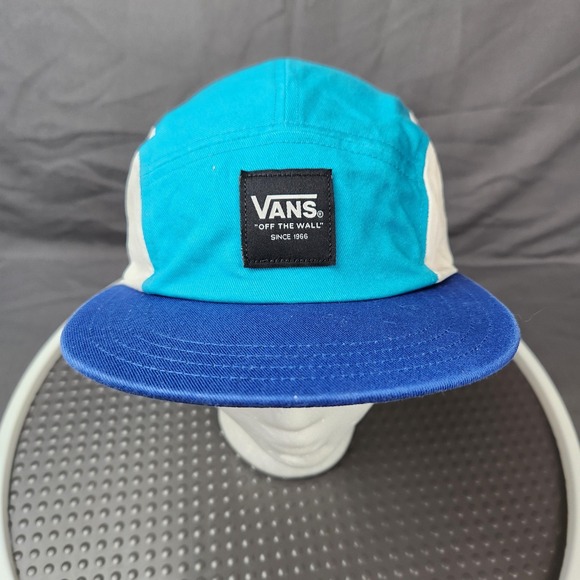 Vans Ranger Camper Hat Cap Strap Back Blue Aqua White Patch Skateboarding Womens - Picture 1 of 14